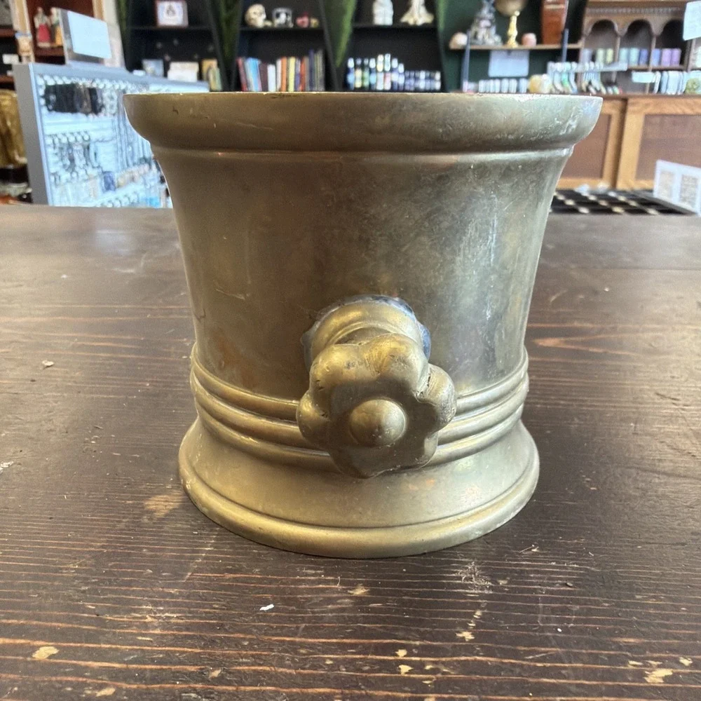 Antique Solid Brass Apothecary Mortar - 3.75